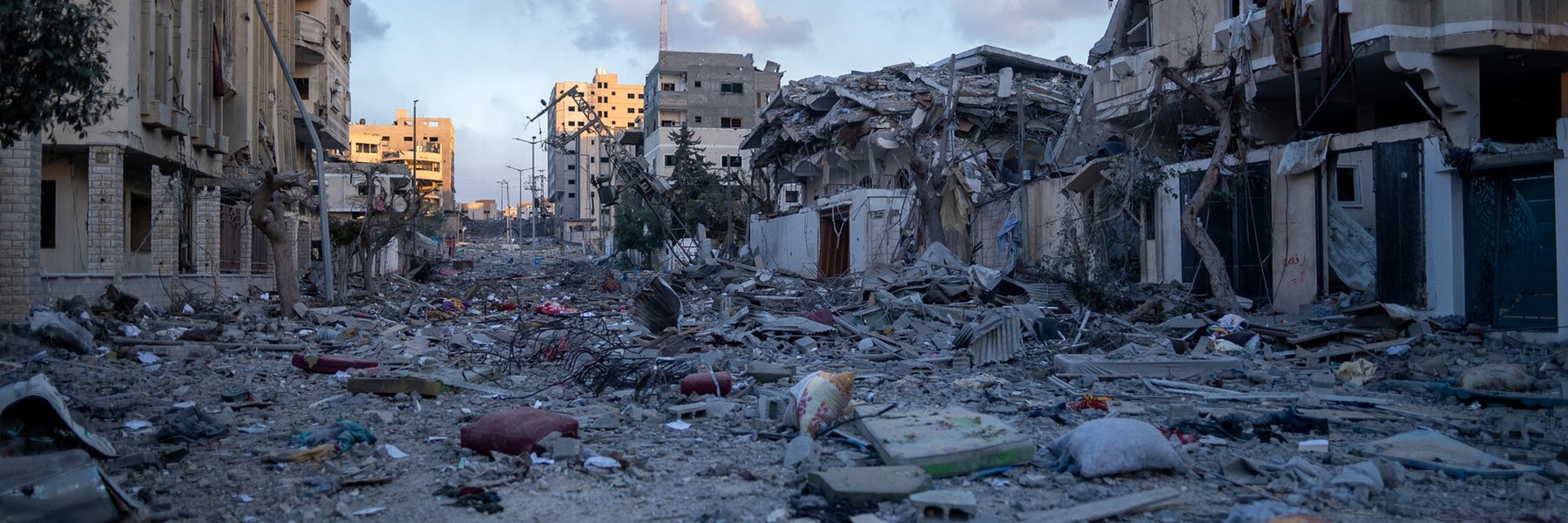 Destroyed buildings in Gaza.