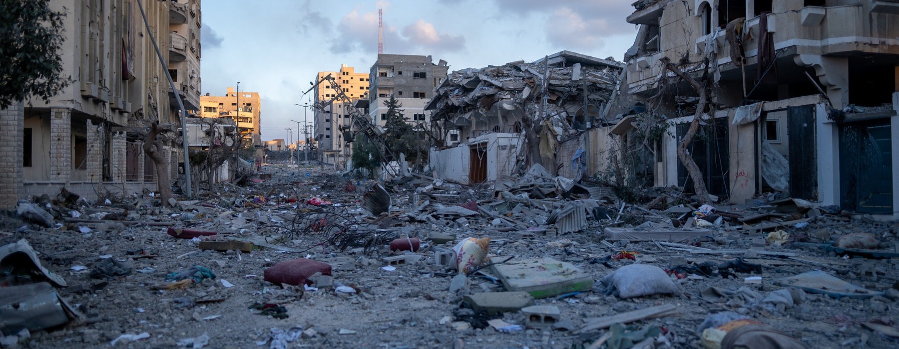 Destroyed buildings in Gaza.