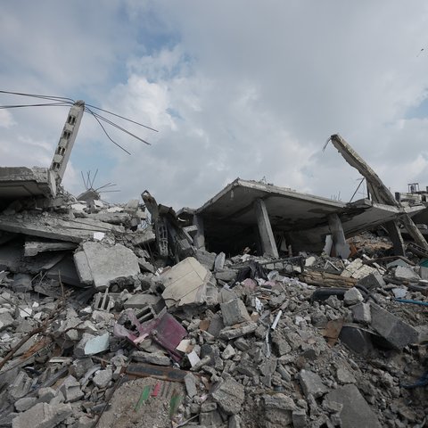 Rubble in Rafah.