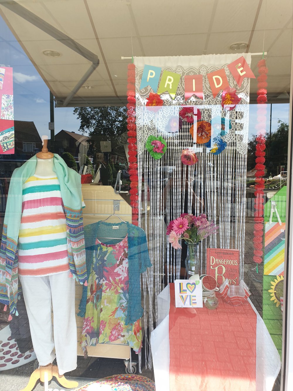 The Rustington Oxfam shop Pride window