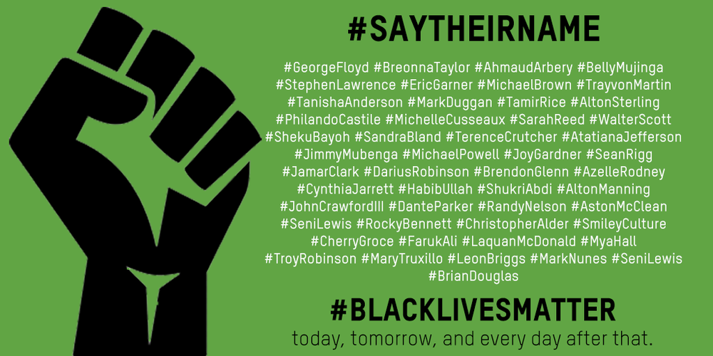 Say their name black lives matter graphic