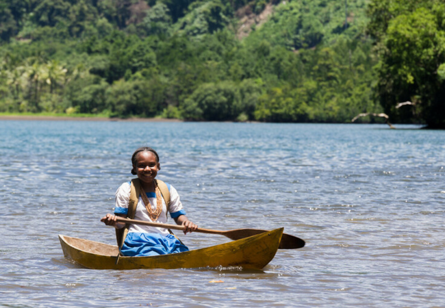 Child in canoe