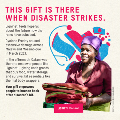 There when it matters Unwrapped charity gift card - This gift is there when disaster strikes.