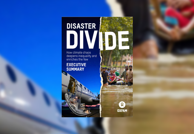 Lots of front covers of the Disaster Divide report
