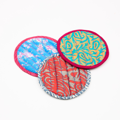 I WAS A SARI fabric coasters from Sourced by Oxfam