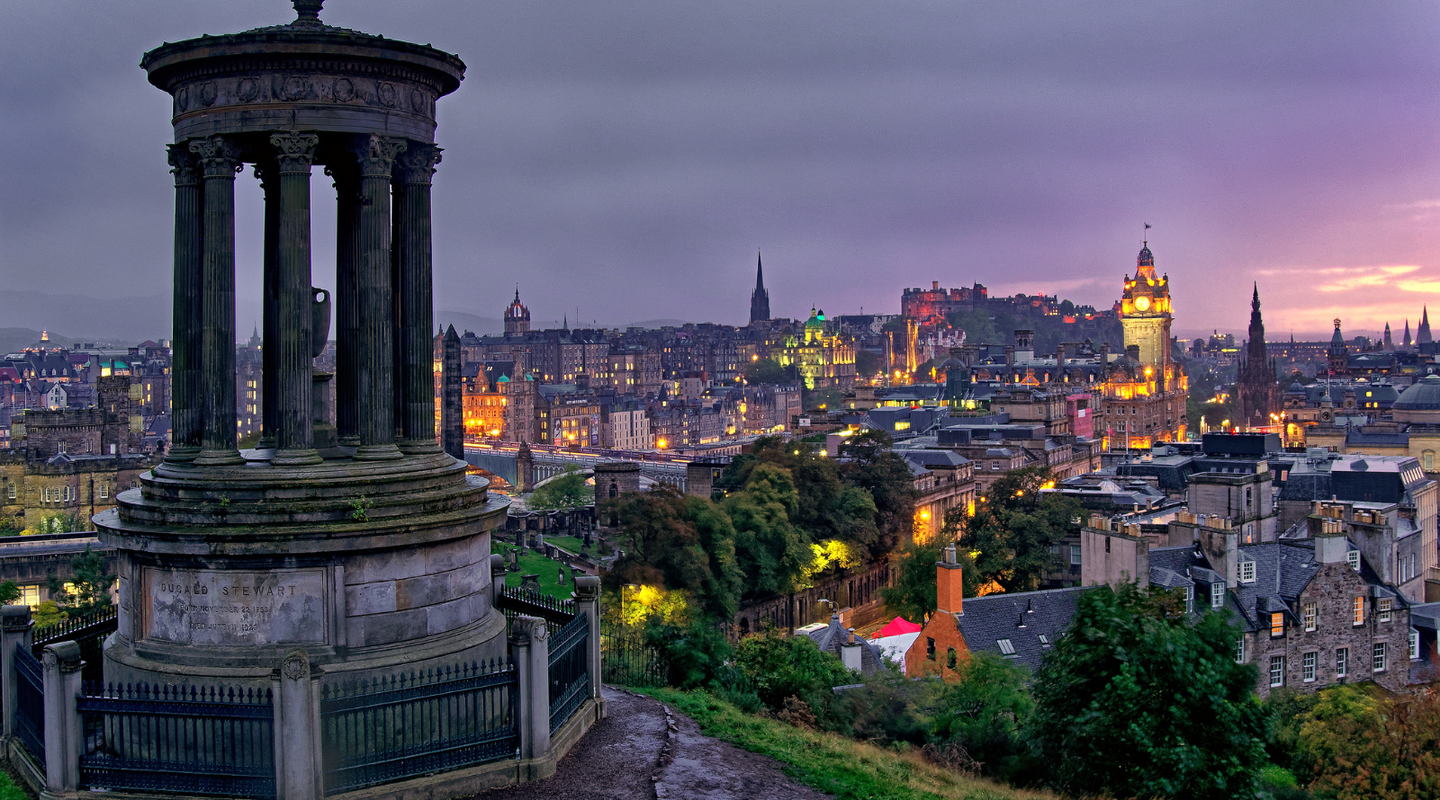 Edinburgh skyline at dusk