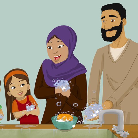 Handwashing cartoon for Mum's Magic Hands