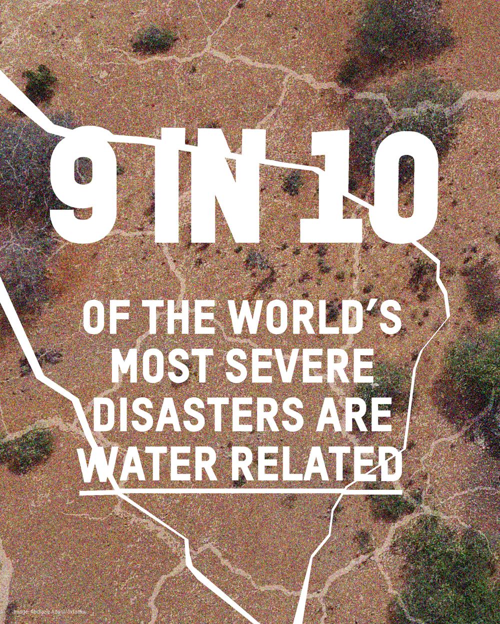 9 in 10 of the worlds most severe disasters are water related