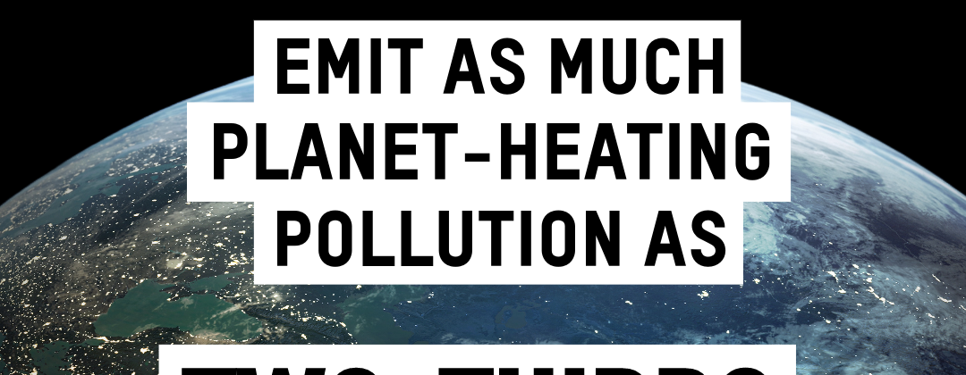 An image of planet earth. Text reads: 'Climate equality report: a planet for the 99%'