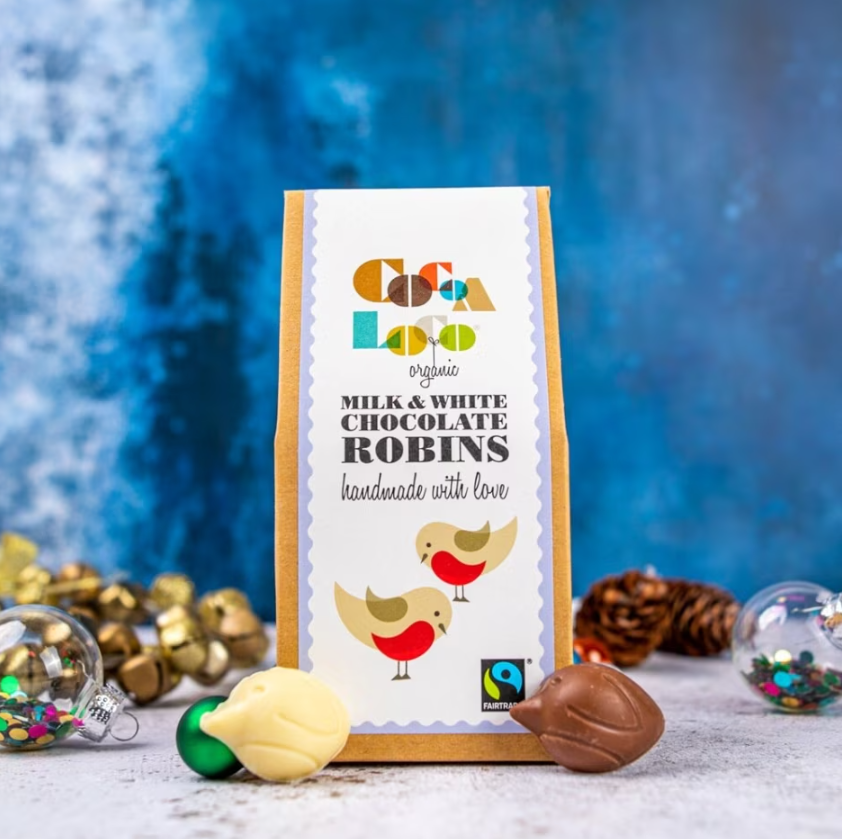 Cocoa Loco milk and white chocolate robins