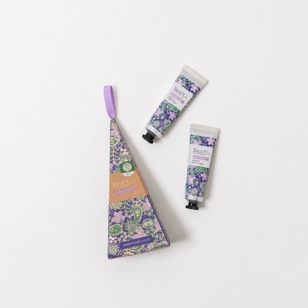Tara & Co Soft Lavender Pyramid Hand Care gift set