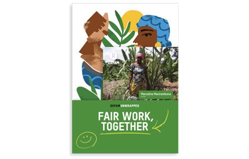 Oxfam Unwrapped gift advocating for fair work, together