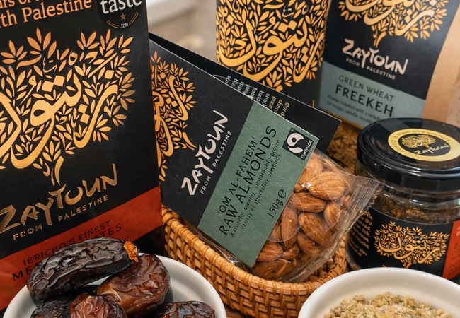 Zaytoun Ramadan essential products, featuring olive oil and medjoul dates