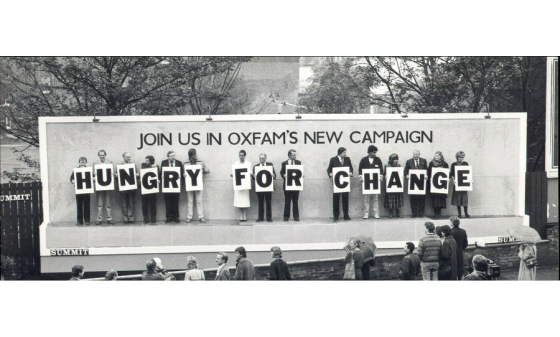 A billboard for Oxfam's 'Hungry for Change' campaign.