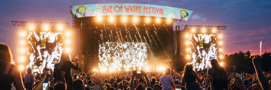 The main state and audience at the Isle of Wight Festival