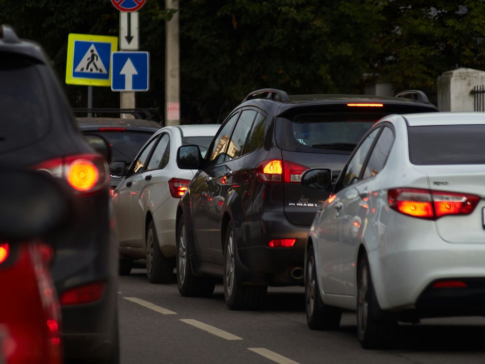 Traffic jame of cars