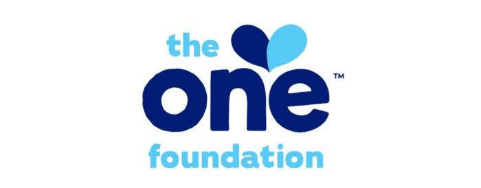 A logo in shades of blue reading "The One Foundation"