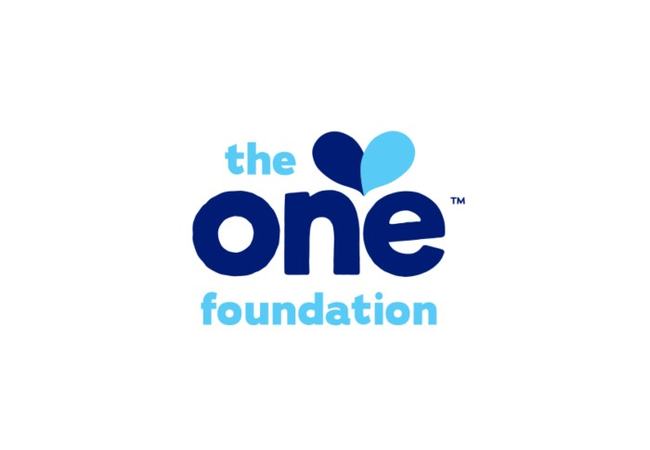 A logo in shades of blue reading "The One Foundation"