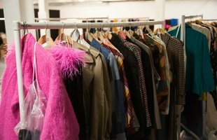 A rail of clothes at London Fashion Week 2019. Kitty Norwell/Oxfam