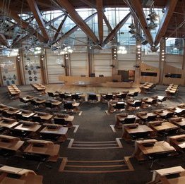 The interior of the Scottish parliament building.