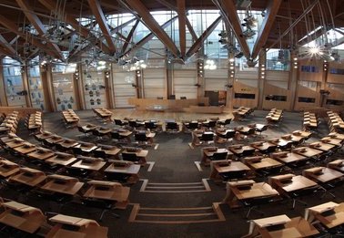 The interior of the Scottish parliament building.