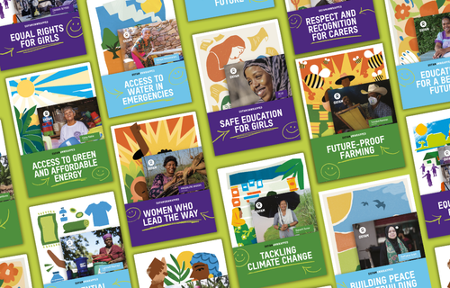 A montage of Oxfam Unwrapped gifts