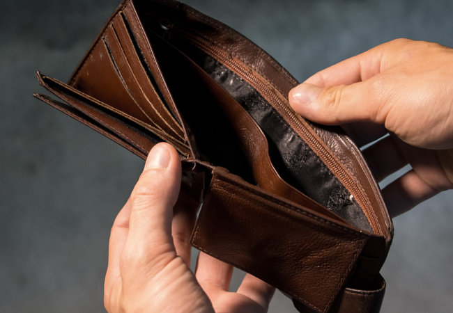 Wallet with no money