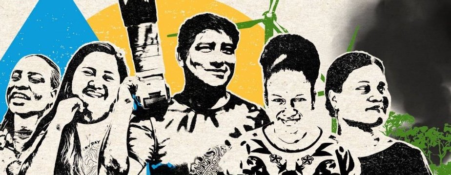 A collage featuring climate activists from around the world